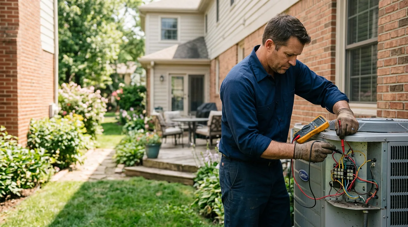 HVAC technician working near Ambia, IN